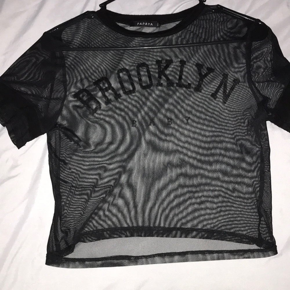 Black see through crop